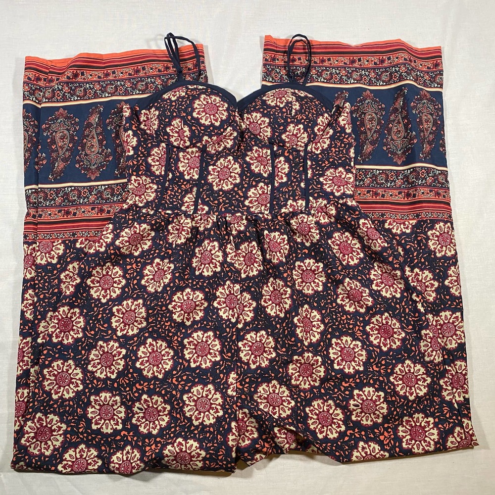 Band of Gypsie Large Pant Romper Dress Adjustable Spaghetti Straps Boho